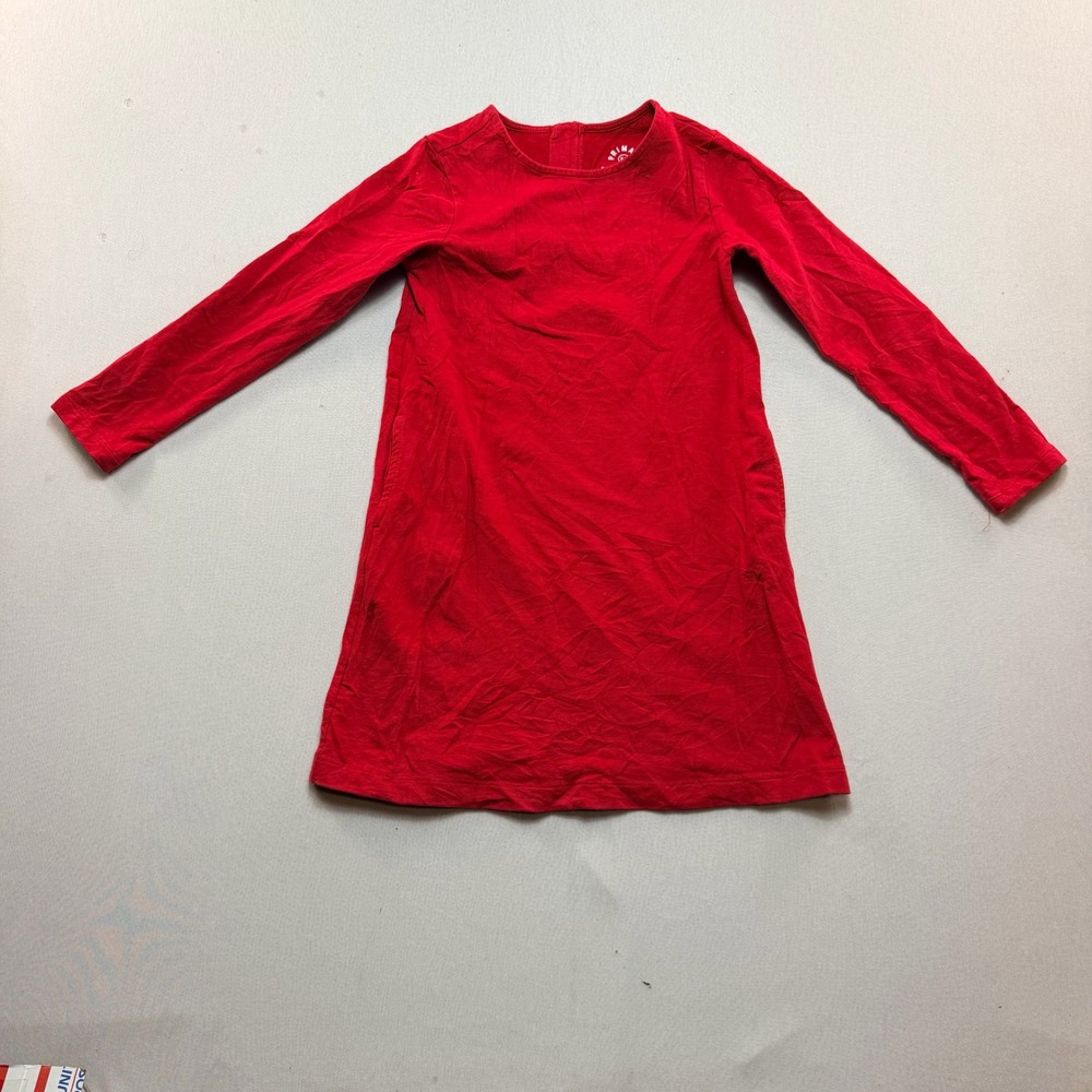 Primary Long Sleeve Dress Kids Size Eight-Nine Red Excellent Pockets Zipper